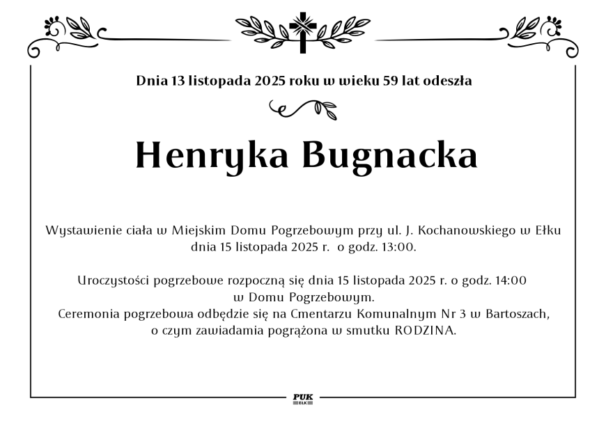 Henryka Bugnacka - nekrolog